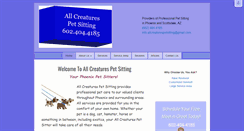 Desktop Screenshot of allcreaturespetsitaz.com